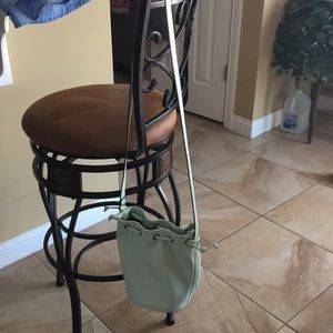 Mint green bucket purse